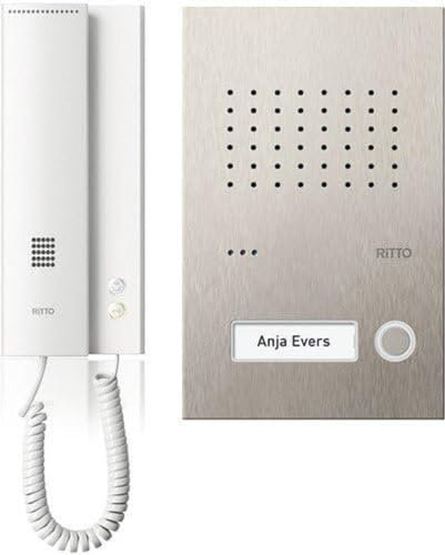 Schneider Electric Ritto Türsprechanlage, Acero pur, Audio Set für 1-Familienhaus, Edelstahl, Artikelnummer RGE1818125