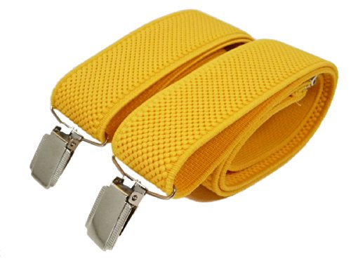 Olata Hosenträger mit 3 Clips für Herren/Damen - 3.5cm. Gelb