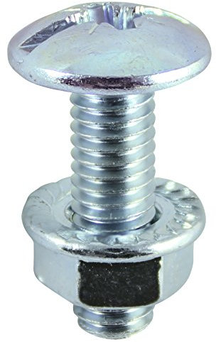 TIMCO CTB612 BZP Cable Tray Bolt and Flange Nut M6 x 12 - Zinc (Box of 200), Silver