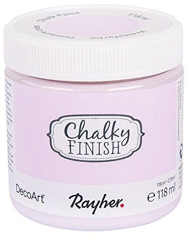 Rayher Hobby Rayher Hobby Rayher 38867270 Chalky Finish auf Wasser-Basis, Kreide-Farbe für Shabby-Chic-, Vintage- und Landhaus-Stil-Looks,puderrosa, 118 ml (1er Pack)