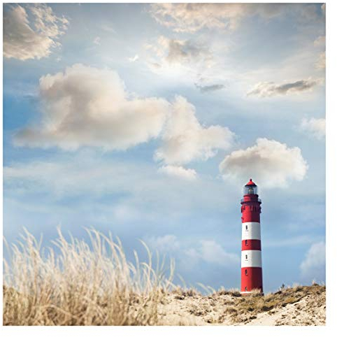 Bilderwelten Strand Fototapete 3D inkl. Kleister 192x192cm - Vliestapete Made in Germany - Fototapete Meer Schlafzimmer - Düne Strand Tapete maritim - Tapete Meerblick Wohnzimmer Bad T_1858