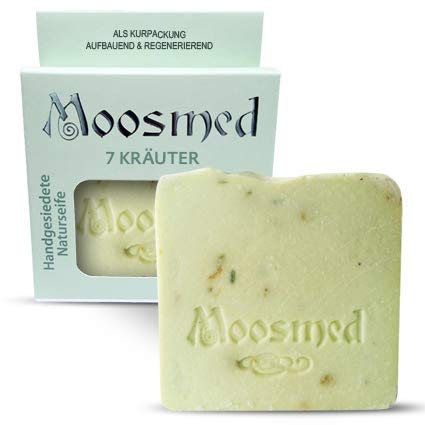 Moosmed 7 Kräuter Naturseife - vegane Bio-Seife handgefertigt in Deutschland
