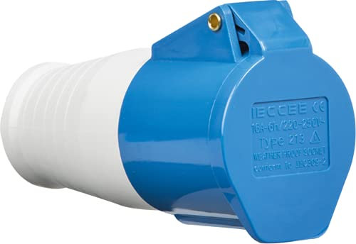 Knightsbridge IN007 Industrial IP44 Connector 2P+E, 240 V, Blue, 240V 16A