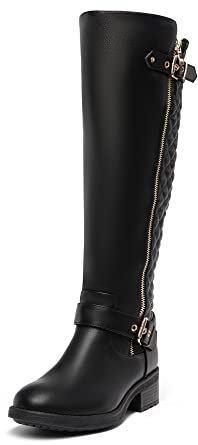 DREAM PAIRS Utah Women's Knee High Riding Boots,Size 8,Black,Utah