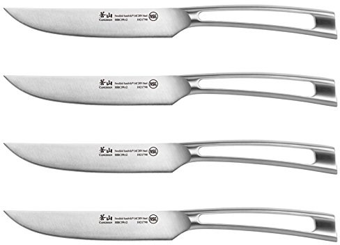 Cangshan TN1 Serie 1021806 Schwedisches Steakmesser-Set 14C28N Stahl geschmiedet 4-teilig