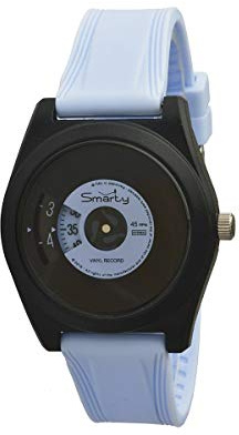 Unisex-Armbanduhr SMARTY VINYL aus Silikon schwarz und hellblau SW045D03