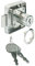 Gedotec Möbel-Schloss montieren Schrank-Schloss Schutz Riegel-Schloss anbringen - H6149 | Stahl vernickelt | Dornmaß 25 mm | gleichschließend | lad | 1 Set