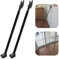 SECURITYMAN 2-in-1 Door Security Bar & Sliding Patio Door Security Bar (2 Pack) via Interchangeable Caps - Heavy Duty Iron Construction Door Stoppers for Home, Apartment, Travel Hotel - Black