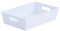 Muddy Hands Small Large Rectangle Plastic Storage Baskets Boxes (PACK OF 2) (Large Shallow, White)