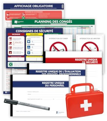 Pack affichages obligatoires, registres pour toutes entreprises. Conformité 2025 - Kit de fixation inclus - Fabriqués en France - LEGIMEDIA ÉDITIONS