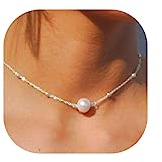 Jovono zierliche perle anhänger halsketten mode perlen choker halskette kette schmuck für frauen und mädchen (silber)