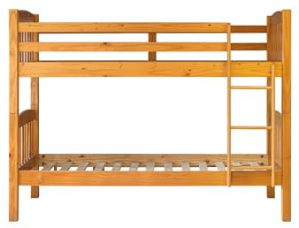 Venprodin Letto a castello in legno massello di pino 156 altezza x 205 larghezza x 100 profondo colore miele