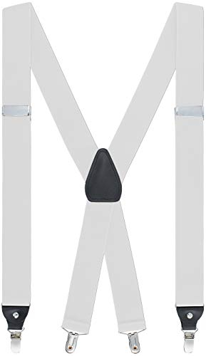 GENTS ONLY Herren Hosenträger X-Form 01745 (Einheitsgröße, 06 Weiss)