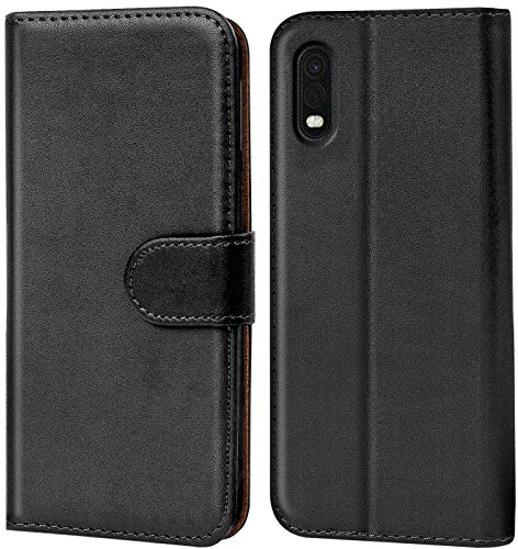 Verco Handyhülle für Samsung XCover Pro Hülle, Schutzhülle für Samsung Galaxy XCover Pro Tasche PU Leder Flip Case Brieftasche, Schwarz