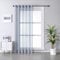 MRTREES Voile Gardinen Vorhang halbtransparent kurz mit Ösen in Leinenoptik Stores Gardinen Schals für Wohnzimmer Schlafzimmer Kinderzimmer Grau 228×228cm (H×B) 1er Set