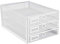 Annova Desk Organizer Wire Mesh 3 Tier Sliding Drawers Paper Sorter (White)