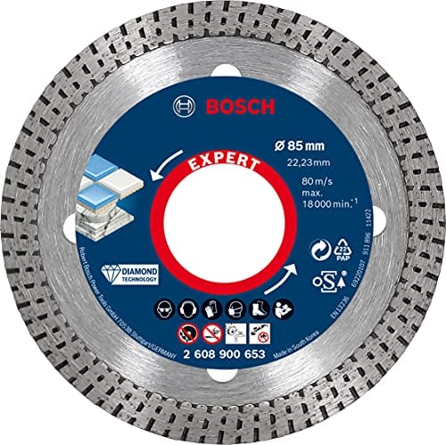 Bosch 1x EXPERT HardCeramic Diamanttrennscheiben (für Harte Fliesen, Harter Stein, Ø 85 mm, Professional Zubehör Kleiner Winkelschleifer)