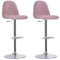 byLIVING Barhocker Casino / 2er Set/Moderner Barhocker in rosa/Gestell verchromt mit Höhenverstellung / 360° drehbar/B 41,H 91,5-112,T 52,5 cm