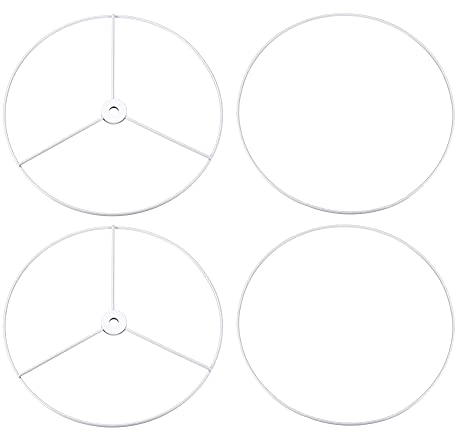 sourcing map 2 Set Lampenschirm Ring 300mm Durchm. Halterrahmen für Lampenfassung Eisen
