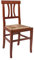 Dmora Set di due sedie classiche in legno con fondello in paglia, colore noce, cm 42.5 x 89x 42.