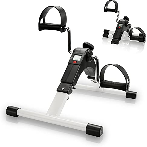 Lospitch Mini Fahrrad Pedaltrainer, Bike Heimtrainer mit LCD-Display, Armtrainer und Beintrainer für Muskelaufbau, Ausdauertraining, Bewegungstraining Fitnessgerät für Senioren und Kinder