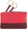 DUDU Astuccio portachiavi colorato in pelle uomo donna formato bustina con zip Lampone