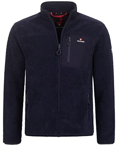 Höhenhorn Birkkar - Giacca invernale da uomo in pile Teddy, foderata, Blu scuro, L
