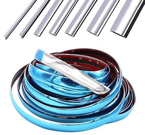 iSpchen 13m Bandes Adhésives Décoratives pour Auto Bande de Garniture Voiture Bande Chrome Adhesive Voiture Bande Baguette Adhésive Autocollant Pare-Chocs Flexible Car Styling Bande de Moulage