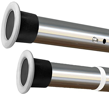Teleskopstange ohne Bohren Duschvorhangstange Gardinenstange Ausziehbare Klemmstange aus Edelstahl Vorhangstange für Bad Kleiderschrank Vorhang Balkon Schrank Ø32mm(Silber, 360-410cm)