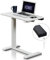 kowo Electric Standing Desk on Wheels with Rechargeable Battery, Small Laptop Table for Bed & Sofa, 70 * 40cm, Overbed Table Height Adjustable Sit Stand Stand Up Desk for Home Office & Bedroom, White