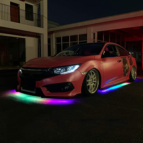 LED Unterbodenbeleuchtung Auto, LED Auto Unterboden Neon Licht Farbe Auto Chassis Light mit Sprachsteuerung und Anwendungssteuerung, Auto Sachen Gadgets für Deko