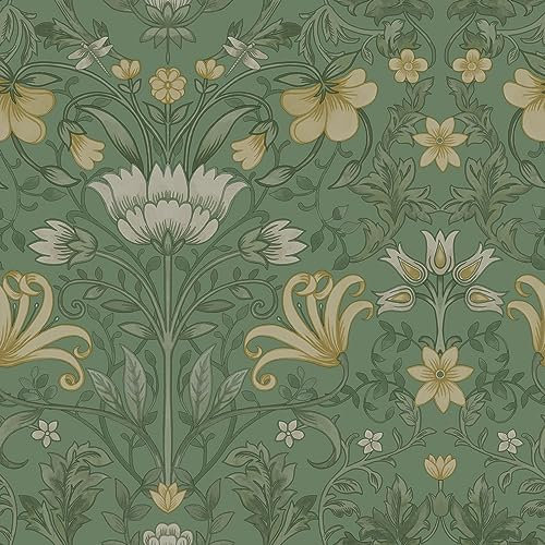 Holden Decor Papier peint vintage floral vert 13550 - Jardin botanique de feuilles de fleurs
