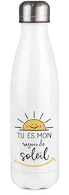 DECOHO Bouteille Isotherme Personnalisable 500 ml Modèle Rayon de Soleil