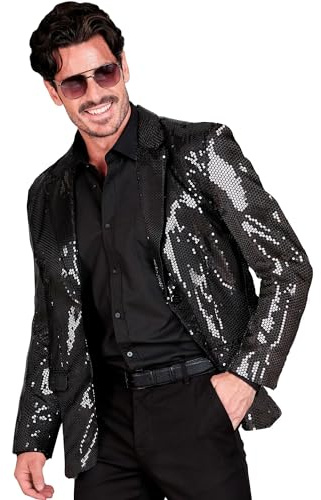W WIDMANN MILANO Party Fashion - Veste Party Fashion avec paillettes pour hommes, Disco Fever, veste de costume