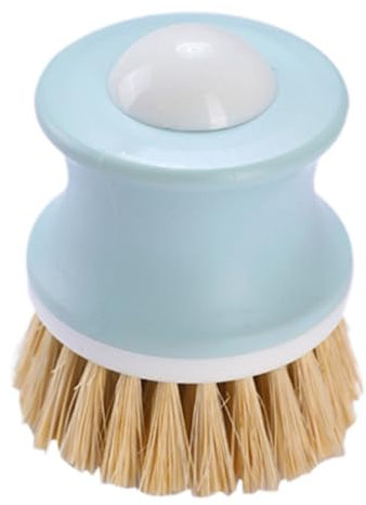 Qumiuu Brosse à Vaisselle | Brosse à récurer de Cuisine, épurateur de Vaisselle avec poignée,Brosses de Cuisine en Poils de Sisal avec Manche pour Vaisselle, Brosse à tête Ronde résistante à l'huile