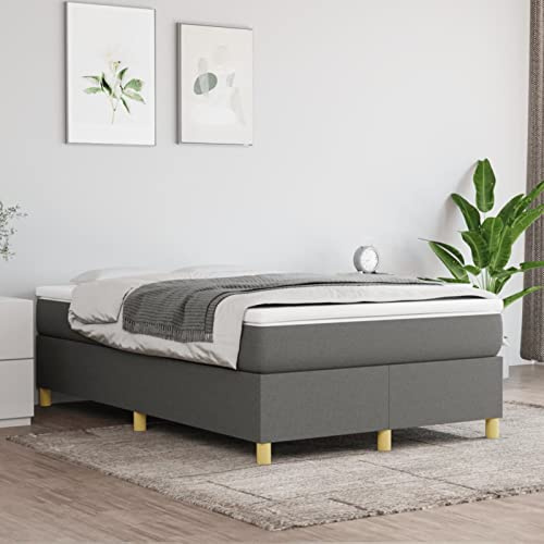 Festnight Boxspringbett 120x200 mit Matratze Polsterbett 120x200 Doppelbett Bett ohne Kopfteil Dunkelgrau Taschenfederkernmatratze Stoff Boxspringbett mit Matratze Bett mit Matratze und Lattenrost