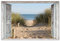 MuchoWow© Gartenposter Groß 120x80 cm XXL Outdoor Bilder Gartendeko für draußen Wetterfest Garten Sichtschutz Terrasse Deko Banner Draußen Bild Düne - Strand - Fenster - Sommer
