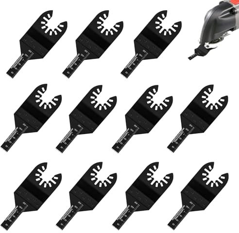 SVUPUE 10 Pcs Multi Tool Blades, 10mm Universal Oscillating Saw Blades, Oscillating Tool Blades, High Carbon Steel Oscillating Saw Blades, for Cutting Wood, Plastic etc