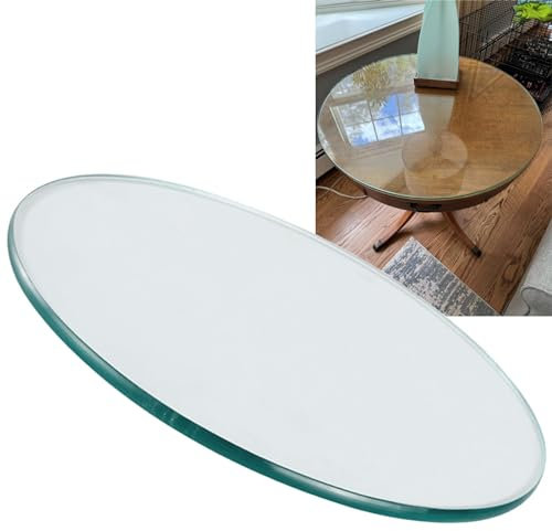 Glasplatte Rund Ø 45 65 75 90 100cm Gehärtetes Glass Scheibe Stärke 7mm Runder Glasscheibe Tischplatte, Stark Und Robust Glatte Kanten Glasscheibe Für Esstische, Couchtische, DIY