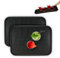 Relaxdays Serviertablett im 2er Set, rutschfeste Oberfläche, eckiges Kellnertablett, Gastronomie, BxT: 56x41 cm, schwarz