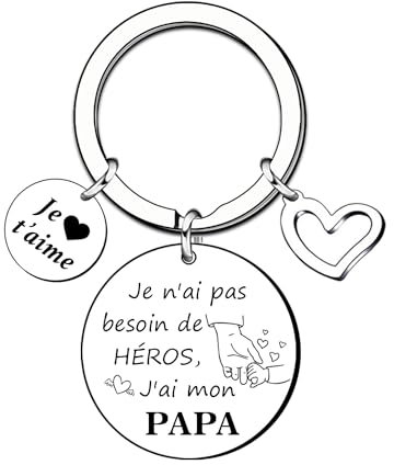 YJYJZX Porte-clés Papa - Je t'aime, Cadeau de Fête des Pères, d'Anniversaire, de Famille, de Noël (7)
