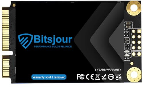 Bitsjour Unidad de estado sólido interna de 16 GB mSATA III de 6 Gb/s de una sola cara 3D TLC NAND, para Ultrabook PC de sobremesa y laptop