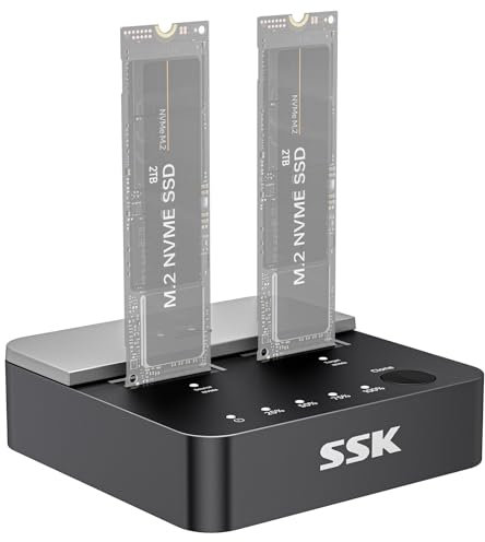SSK Duplicateur M.2 NVME/SATA SSD Dock 20Gbps USB3.2Gen2 × 2