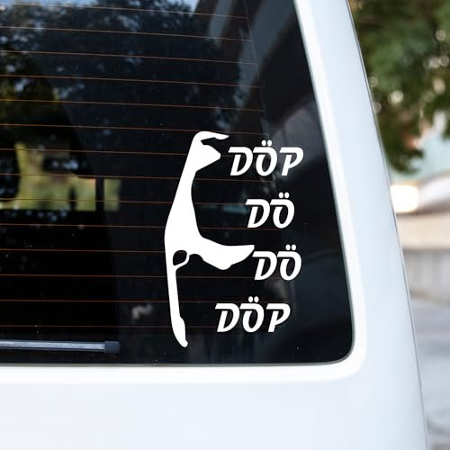 Sylt Party Aufkleber, Autoaufkleber, zensierter Spaß, Döp dödö döp, Sticker Fensteraufkleber, 15cm x 10cm (Weiß)