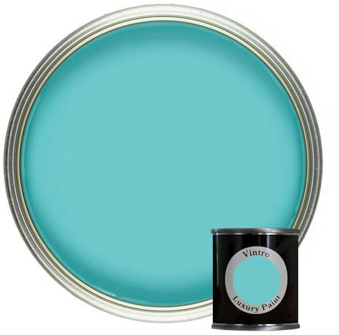 Vintro Paint | Luxury Matt Emulsion | Smooth Chalky Finish | Multi Surface Paint | for Walls, Ceilings, Wood and Metal | 125ml (Turquoise - Christabelle)