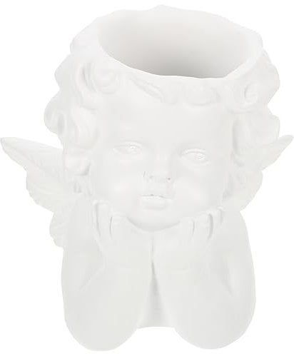 ORFOFE Engel Topf Modernes Kunstdekor Trockenblumen Zur Dekoration Gesicht Pflanzer Göttin Blumentopf Zimmerpflanzen Drinnen Blumentopf Für Den Außenbereich Engel Pflanzer Weiß Harz