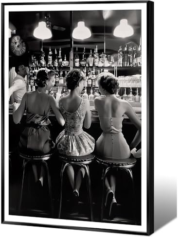 Vintage-Poster in Schwarz und Weiß, trendig, für Frauen, Cocktail, Wandkunst, flippiges Mädchen, Raumdekoration, Retro-Alkohol, Leinwanddrucke, Freunde, Bilder für Bar, Wagen, Wohnheim, ästhetisch,