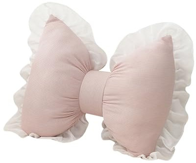 Generisch Schleifenkissen, Niedliches Lendenkissen, Dekoratives Kissen für Sofa, Couch, Bett, Wohnzimmer, Schlafzimmer, Auto, Rückenlehne, Kissenbezug mit Reißverschluss (Rosa)