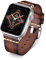 BINLUN Leather Strap Compatible with Apple Watch 38mm 40mm 41mm 42mm 44mm 45mm 46mm 49mm Handmade Retro Band Compatible with iWatch Series 10 9 8 7 6 5 4 3 2 1 SE SE2 Ultra Ultra2, 22mm, Light Brown