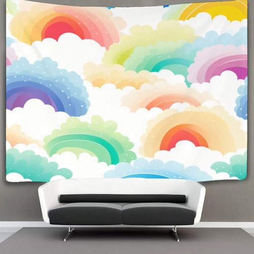 GXYUAOIEF 3D-Regenbogen-Druck-Wanddecke, Heimdekoration, Bettwäsche, Poster, Wandkunst, Wandteppich, Wandbehang, weiches Polyester, für Schlafzimmer, Wohnzimmer, Wohnheim, Dekoration, 70 x 100 cm